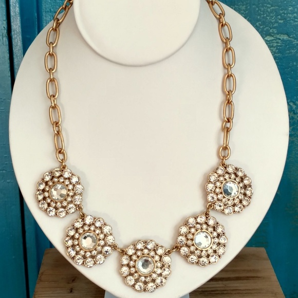 J. Crew Jewelry - J.Crew crystal and gold statement necklace